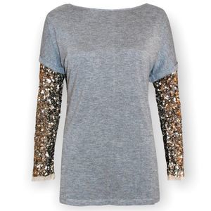 Gryphon New York Slouchy Sequin-Sleeve Tee